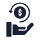 Hand coin icon